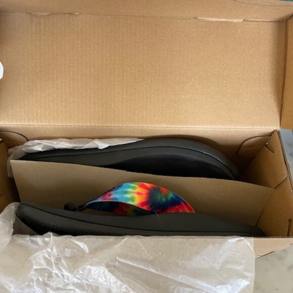 CHACO Chillos Flip Flop Dark Tie Dye Noir 8 M - Picture 12 of 16